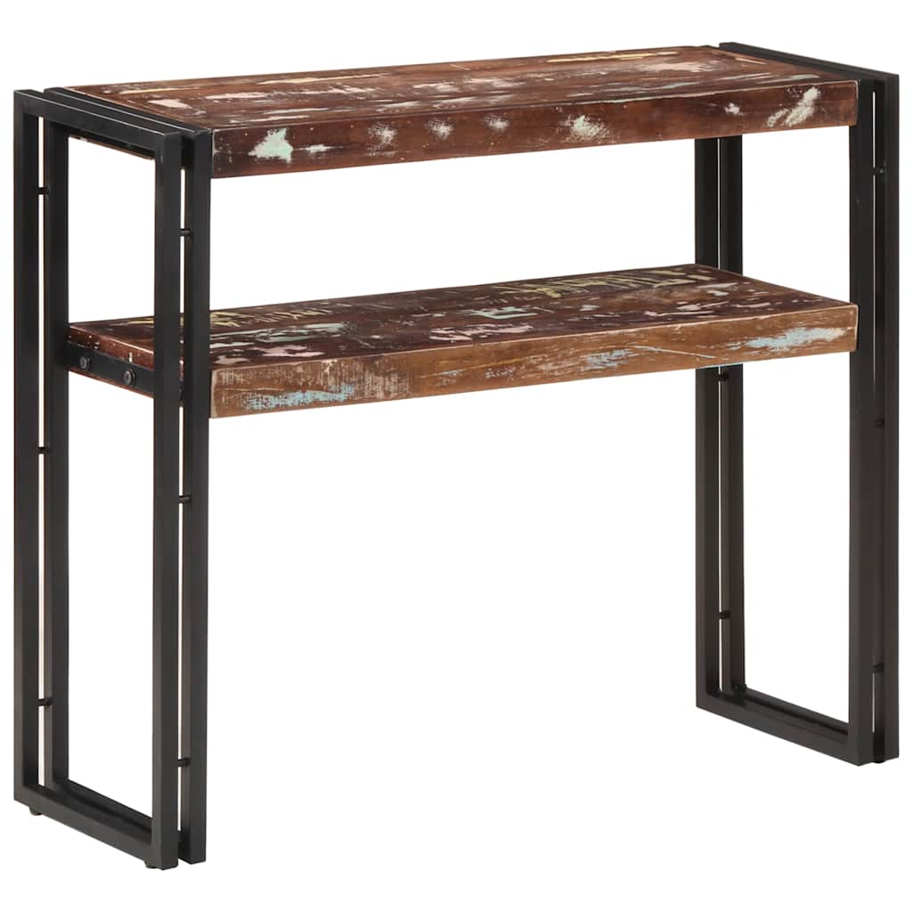 Mesa consola 90x30x75 cm madeira recuperada maciça