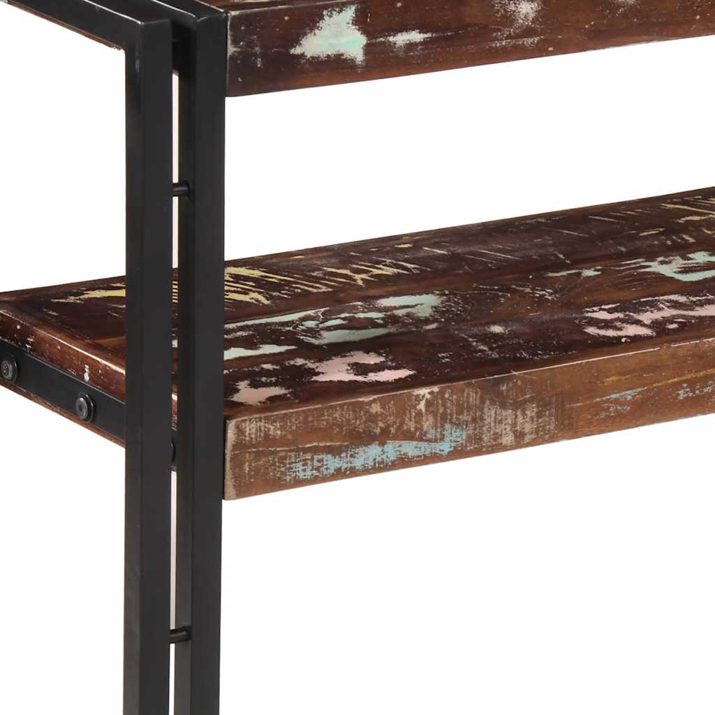 Mesa consola 90x30x75 cm madeira recuperada maciça