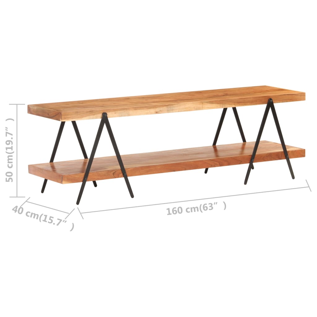 Móvel de TV 160x40x50 cm madeira de acácia maciça