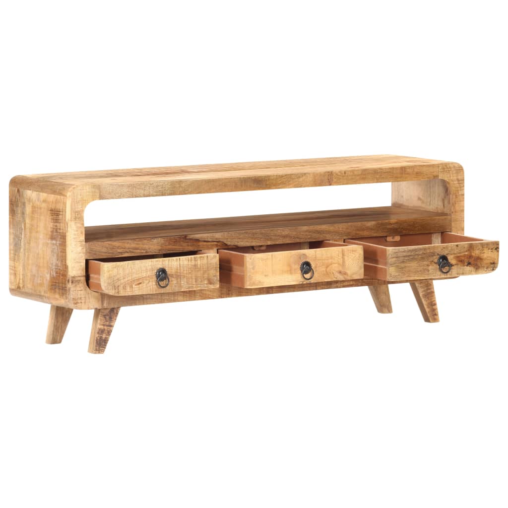Móvel de TV 117x30x41 cm madeira de mangueira áspera maciça