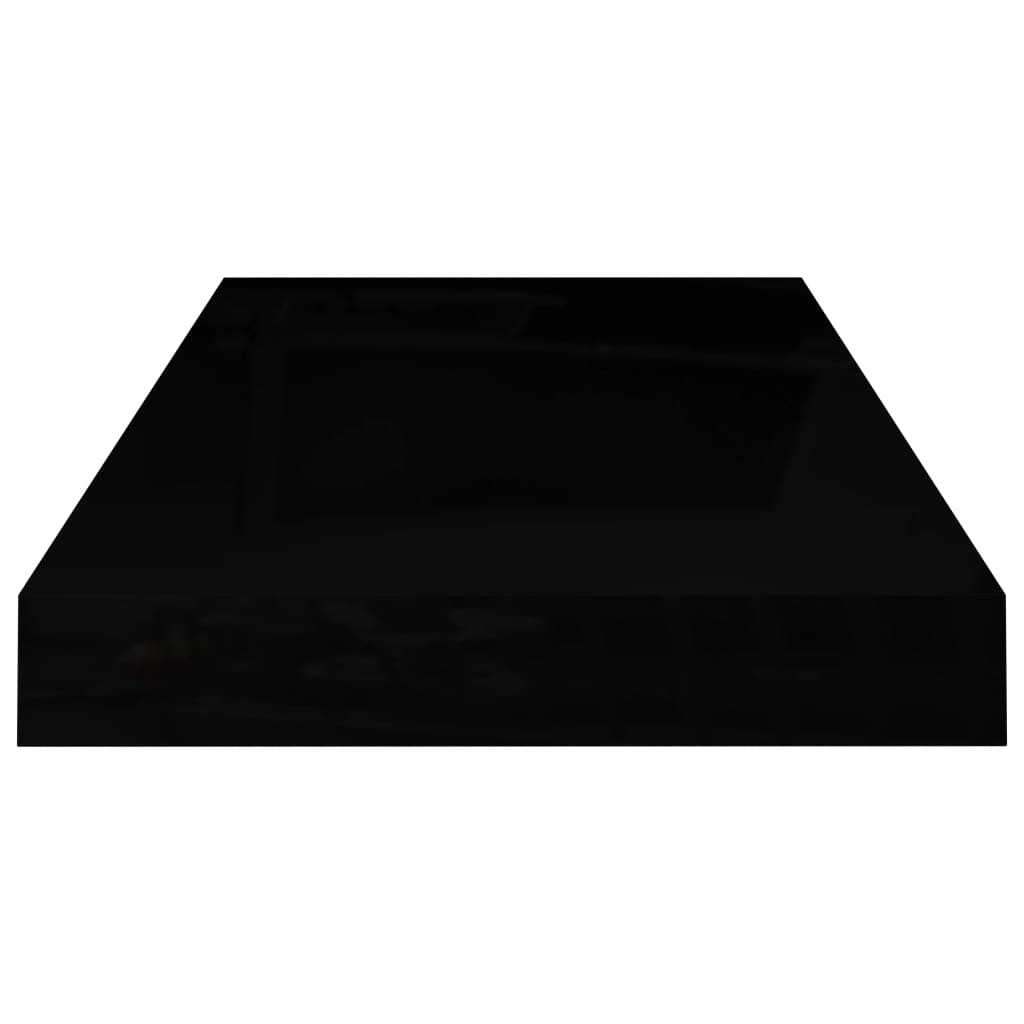 Prateleiras de parede suspensas 2 pcs 50x23x3,8cm MDF preto