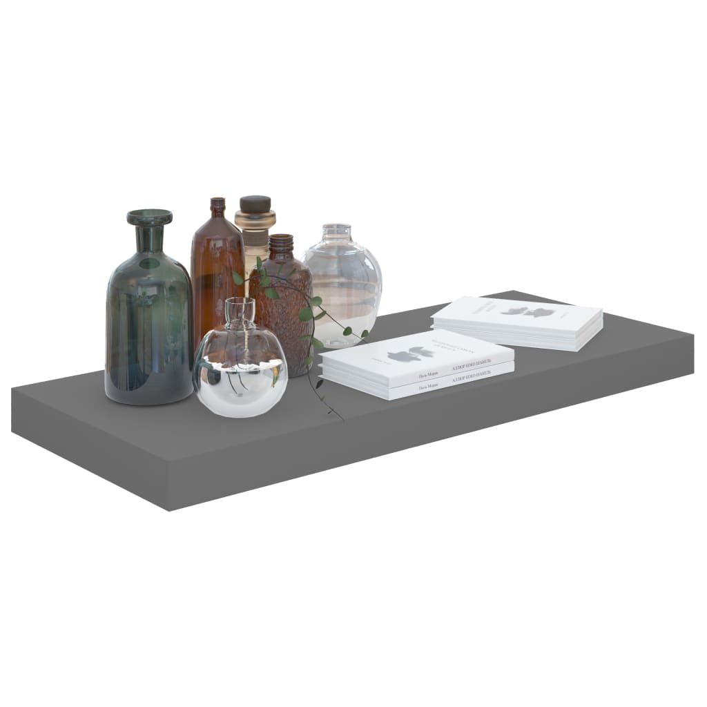 Prateleiras de parede suspensas 4 pcs 60x23,5x3,8cm MDF cinza
