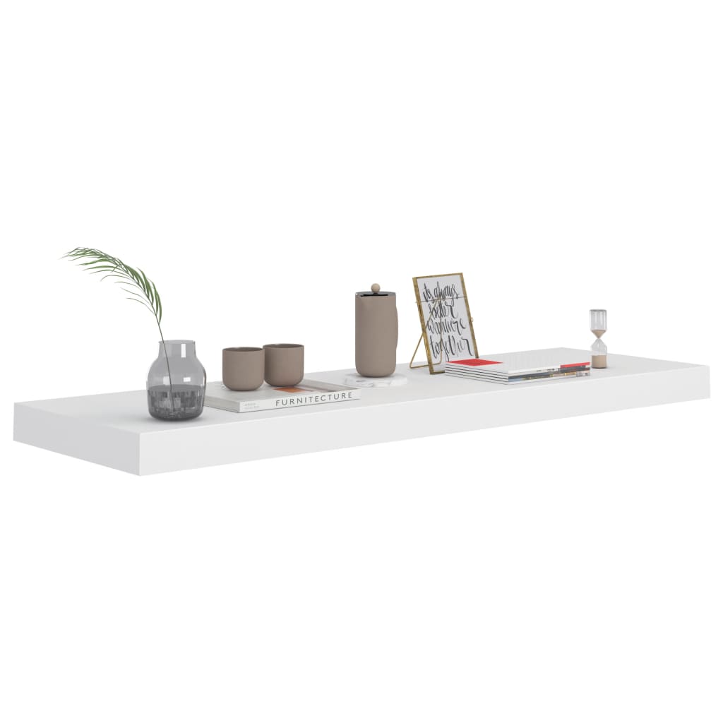 Prateleira de parede suspensa 80x23,5x3,8 cm MDF branco
