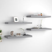 Prateleiras de parede suspensas 4 pcs 60x23,5x3,8cm MDF cinza