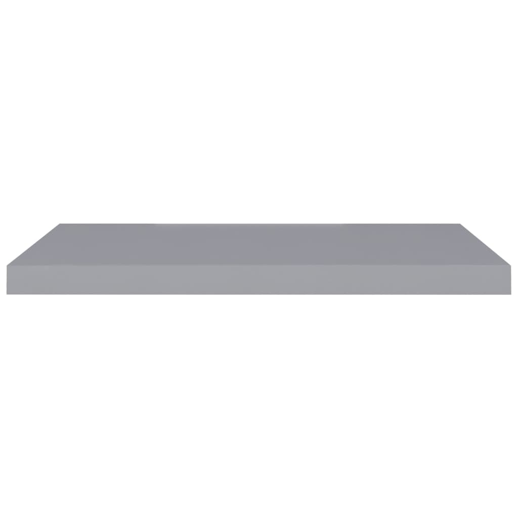 Prateleiras parede suspensas 2 pcs 80x23,5x3,8cm MDF cinzento