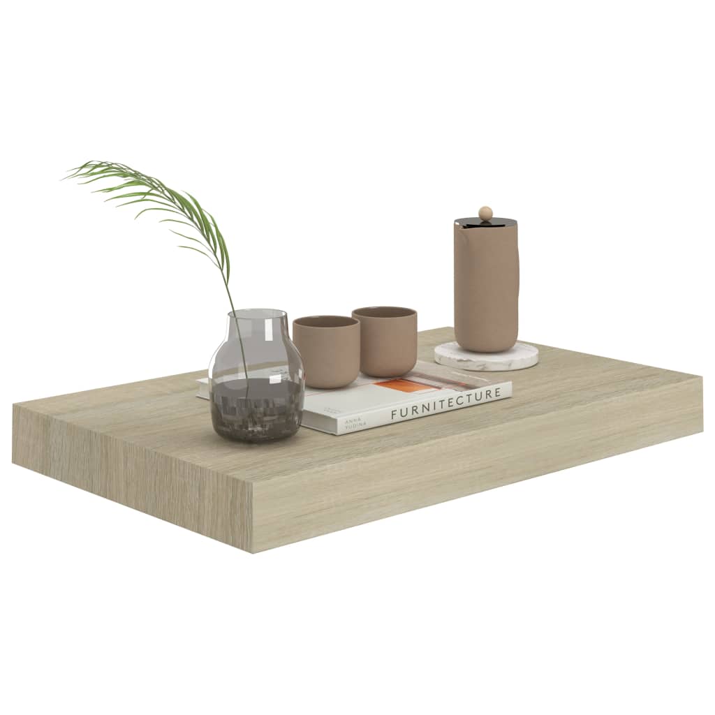 Prateleiras parede suspensas 4 pcs 40x23x3,8cm MDF cor carvalho
