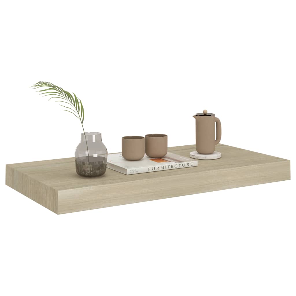 Prateleiras de parede suspensas 2 pcs 50x23x3,8cm MDF carvalho