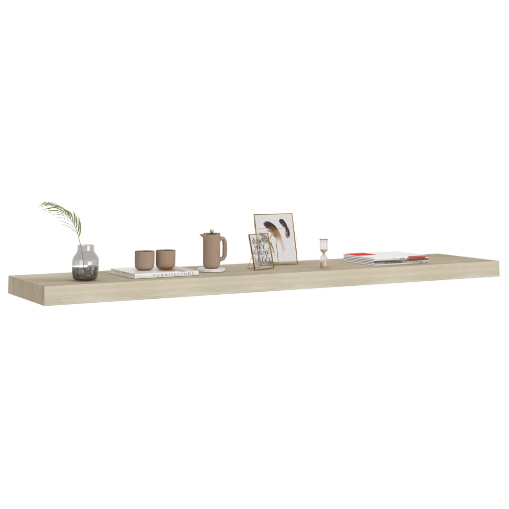 Prateleira de parede suspensa 120x23,5x3,8 cm MDF cor carvalho