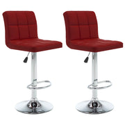 Bancos de bar 2 pcs couro artificial vermelho tinto