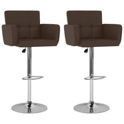 Bancos de bar 2 pcs couro artificial castanho