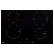 Placa de indução com 4 discos ecrã tátil vidro 7000 W 77 cm