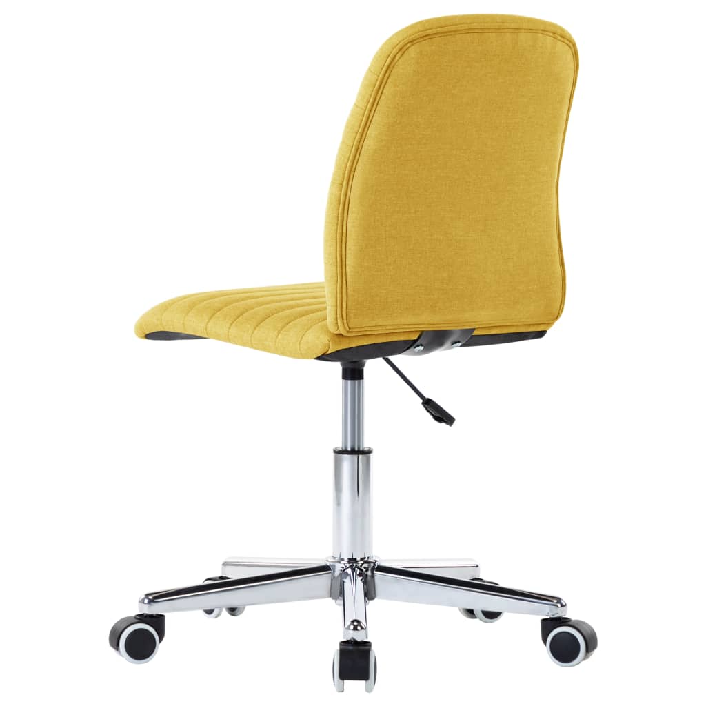 Cadeiras de jantar 4 pcs tecido amarelo mostarda