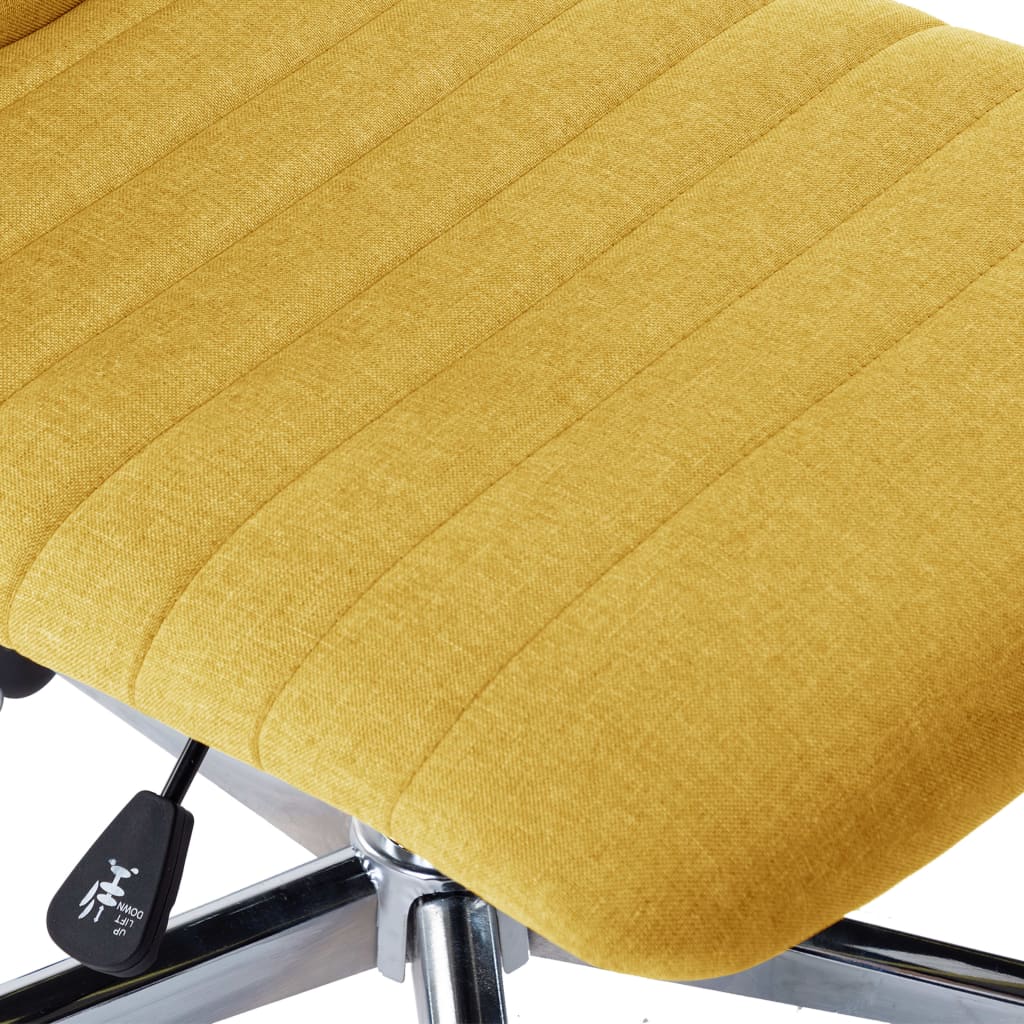 Cadeiras de jantar 4 pcs tecido amarelo mostarda