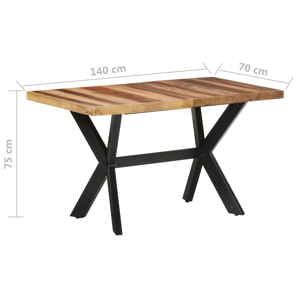 Mesa jantar 140x70x75 cm madeira maciça c/ acabamento a mel