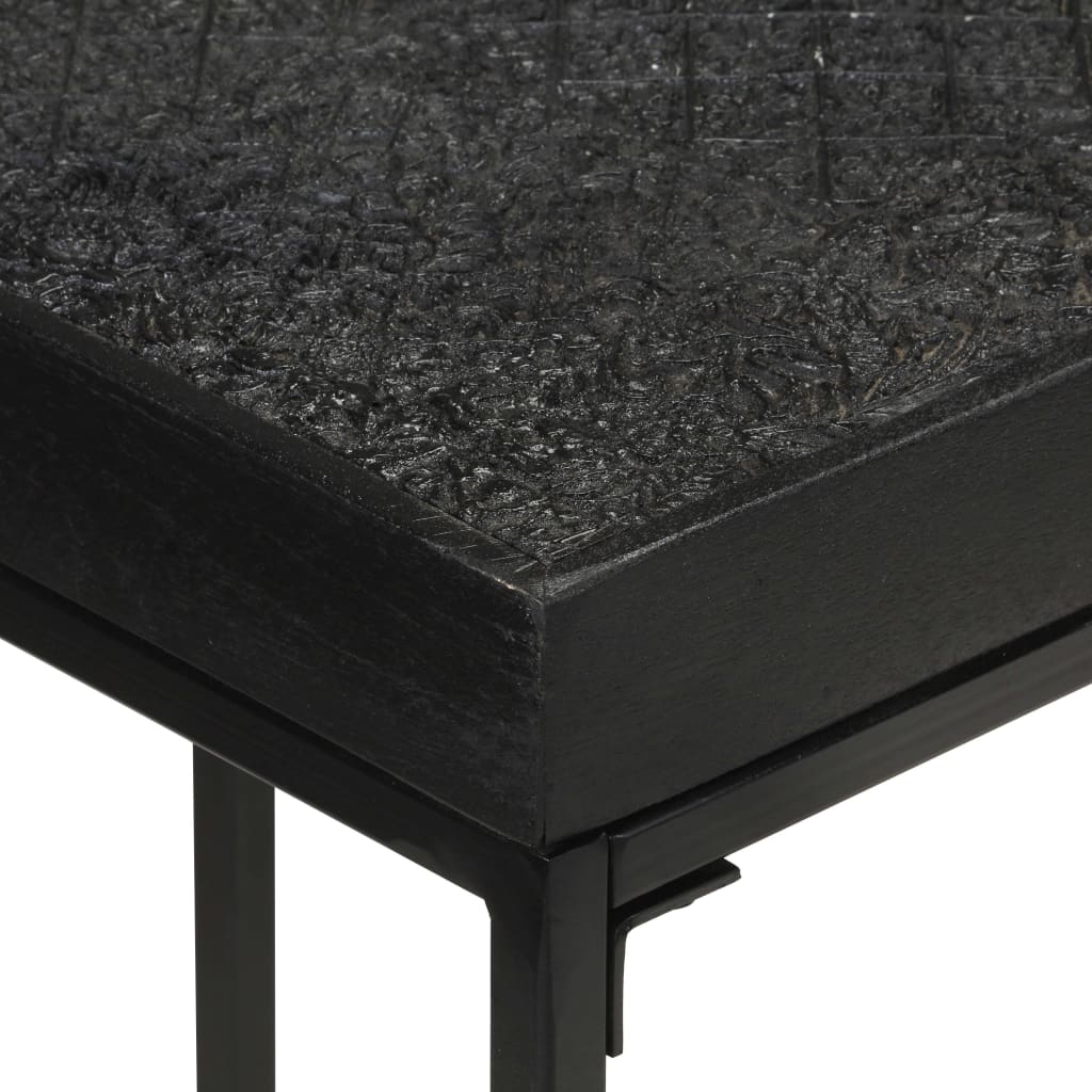 Mesa consola 110x35x76 cm acácia maciça e mangueira preto