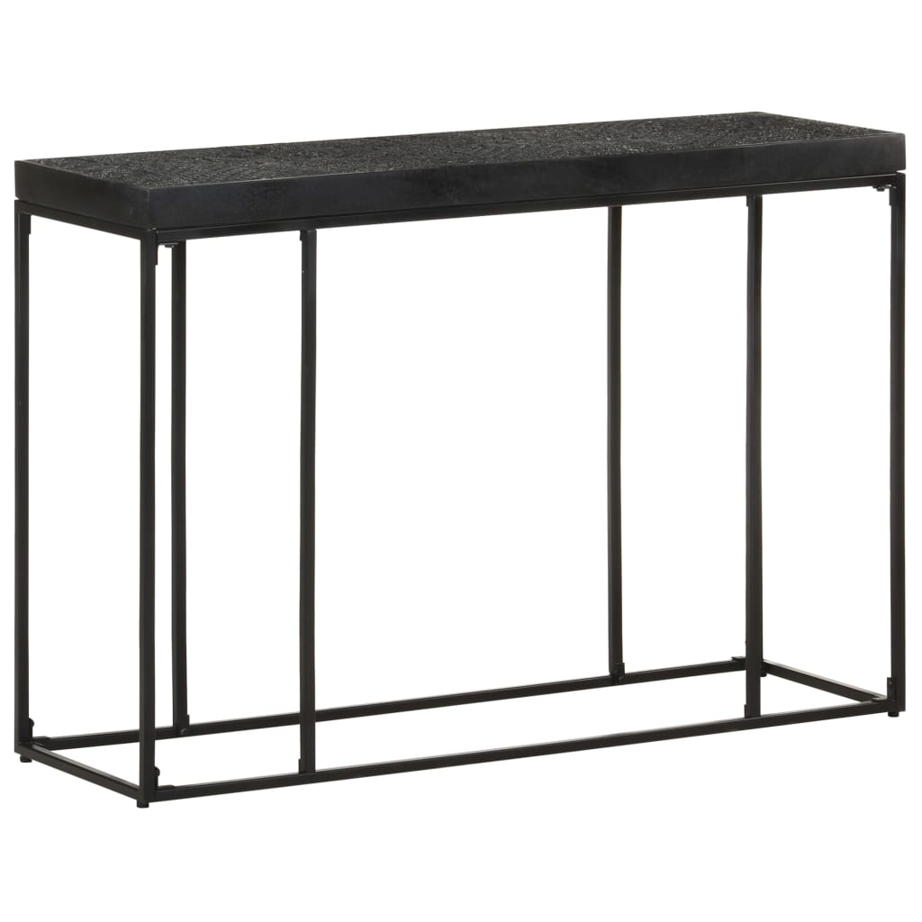 Mesa consola 110x35x76 cm acácia maciça e mangueira preto
