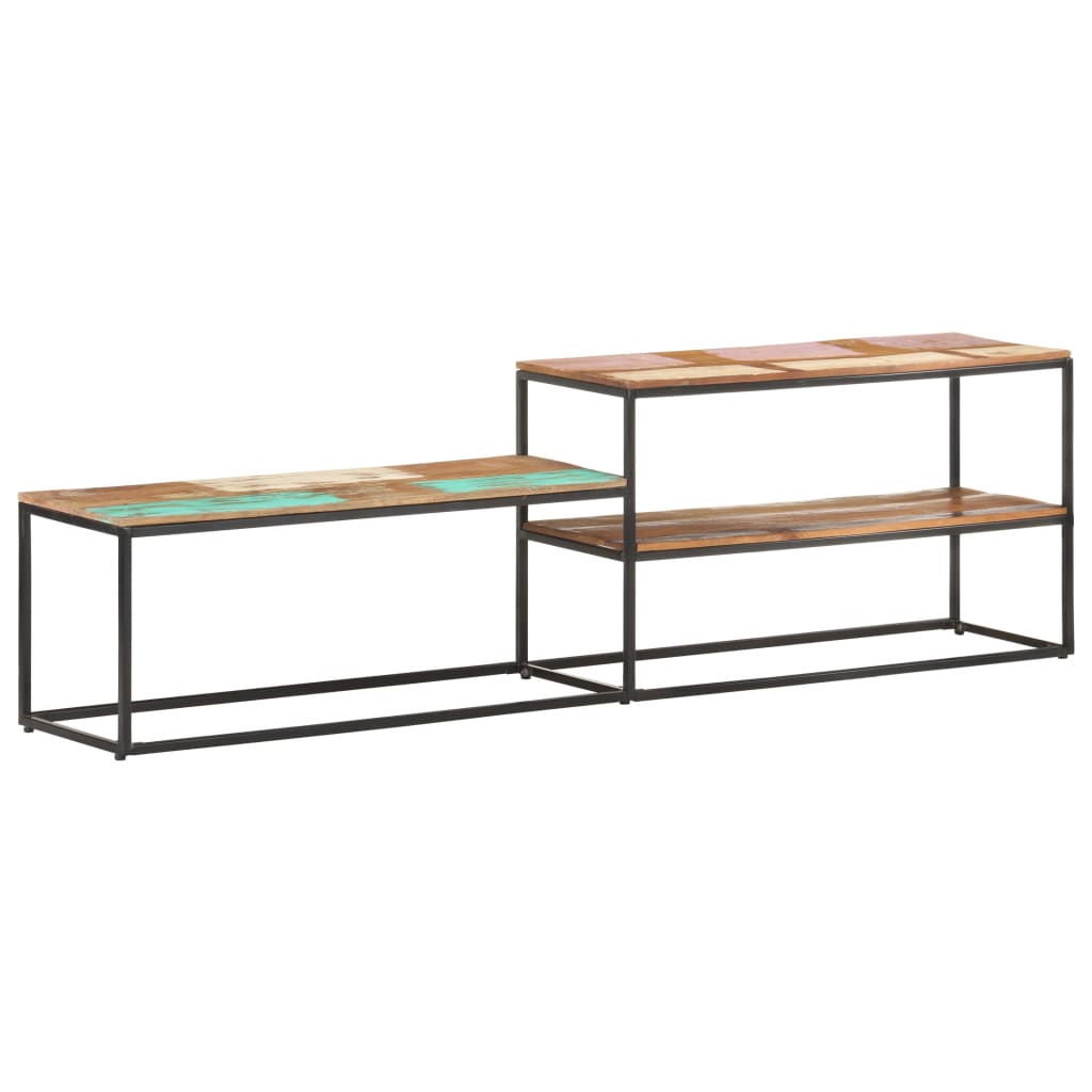 Móvel de TV 180x30x50 cm madeira recuperada maciça