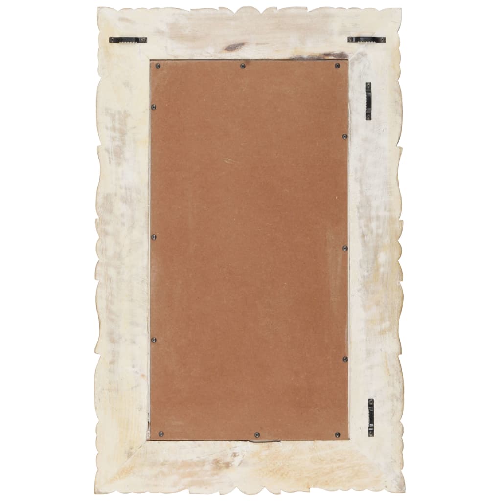 Espelho 80x50 cm madeira de mangueira maciça branco