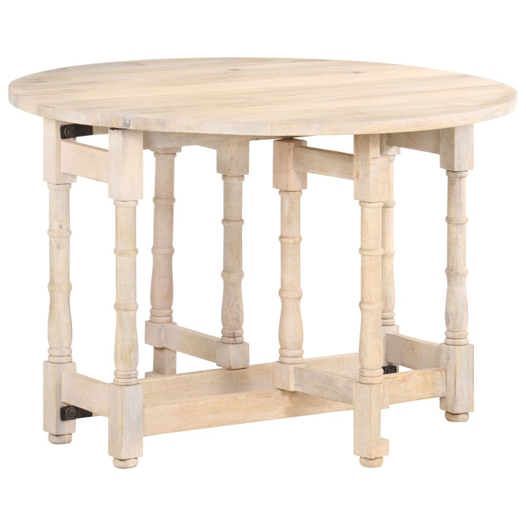 Mesa de jantar redonda 110x76 cm madeira de mangueira maciça