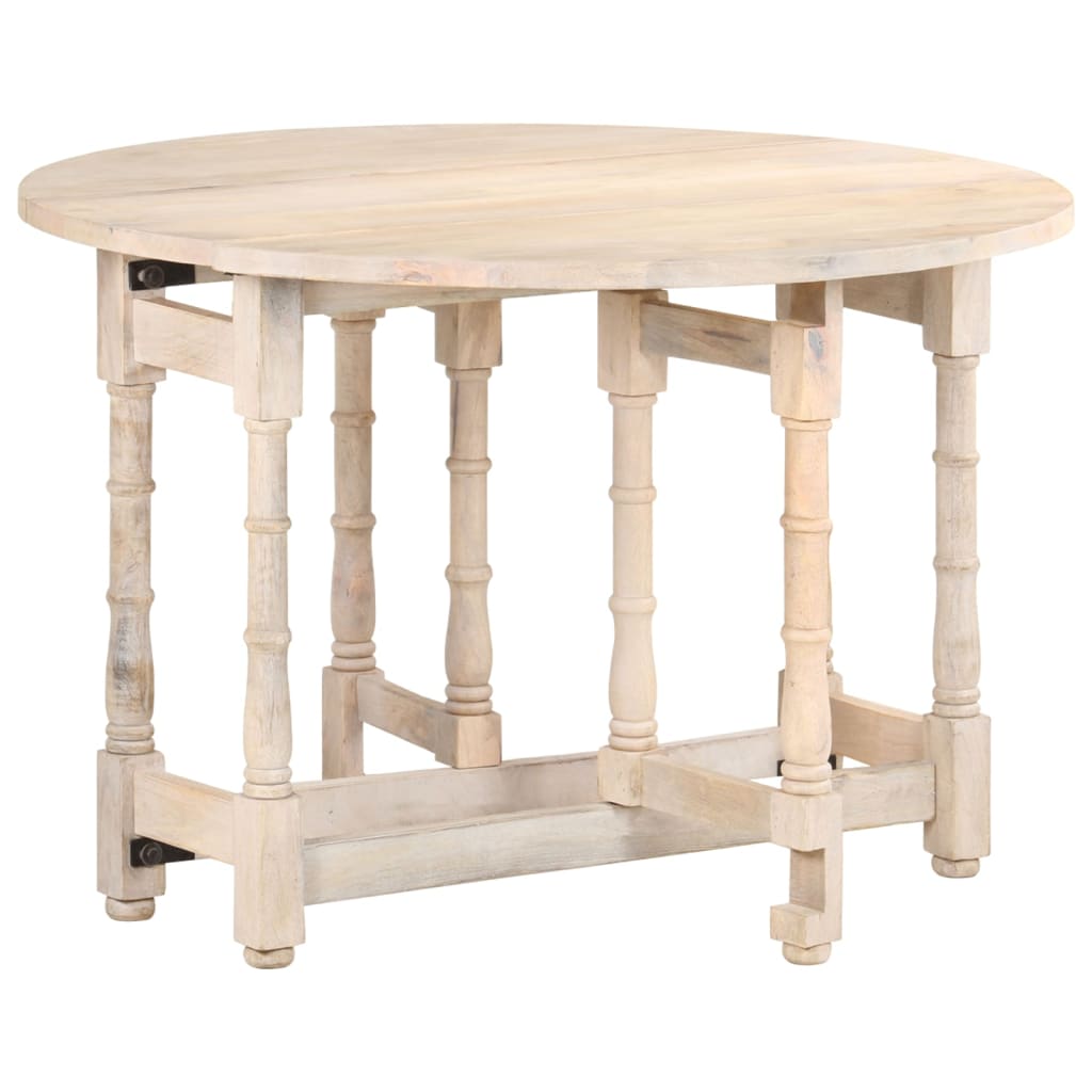 Mesa de jantar redonda 110x76 cm madeira de mangueira maciça