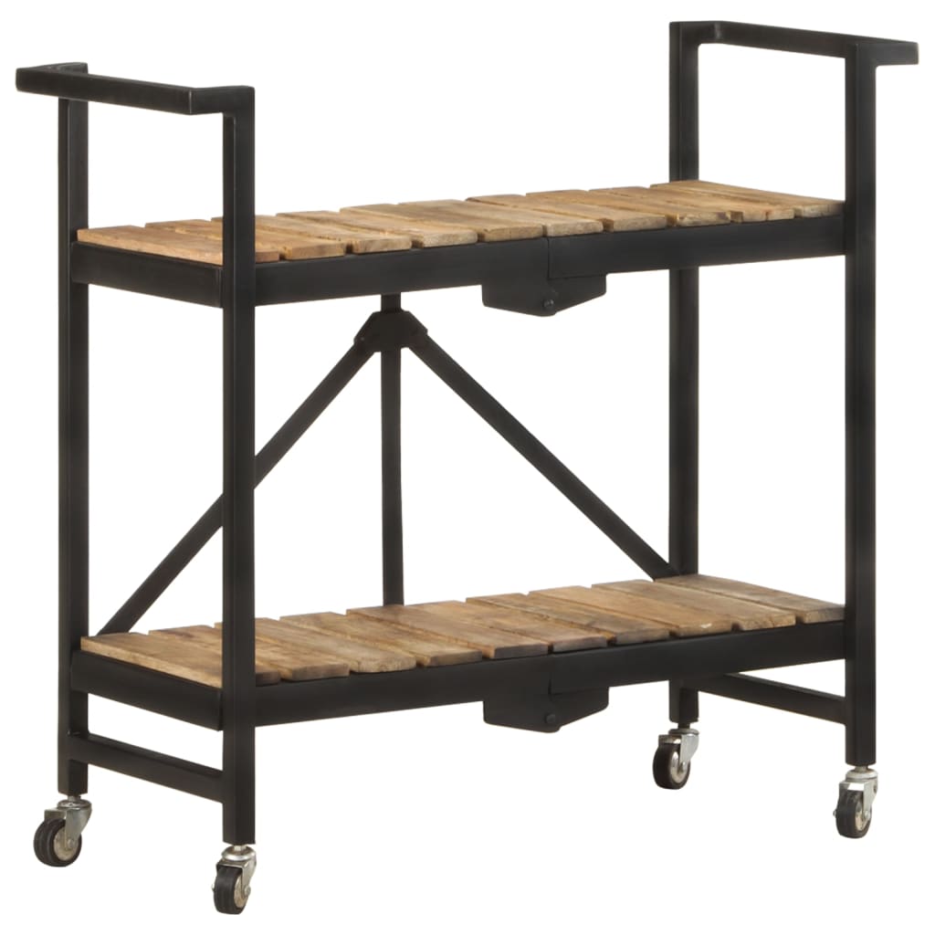 Carrinho de cozinha 87x36x81 cm madeira de mangueira maciça