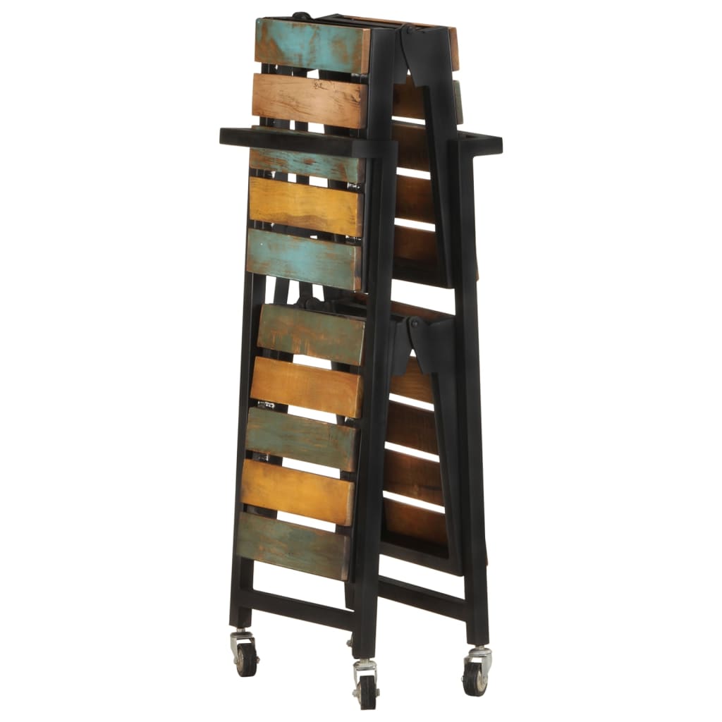 Carrinho de cozinha 87x36x81 cm madeira recuperada maciça