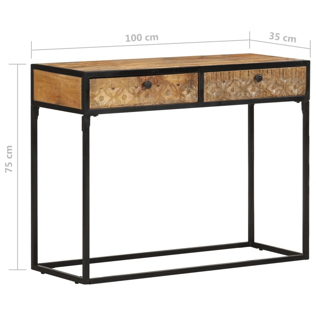 Mesa consola 100x35x75 cm madeira de mangueira maciça