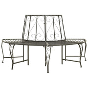 Banco de jardim para árvore semicircular 160 cm aço
