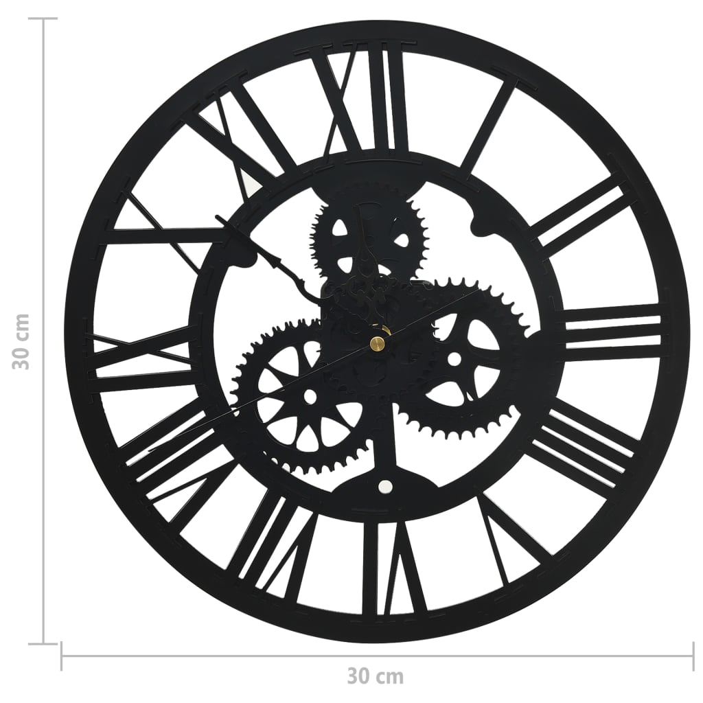 Relógio de parede 30 cm acrílico preto