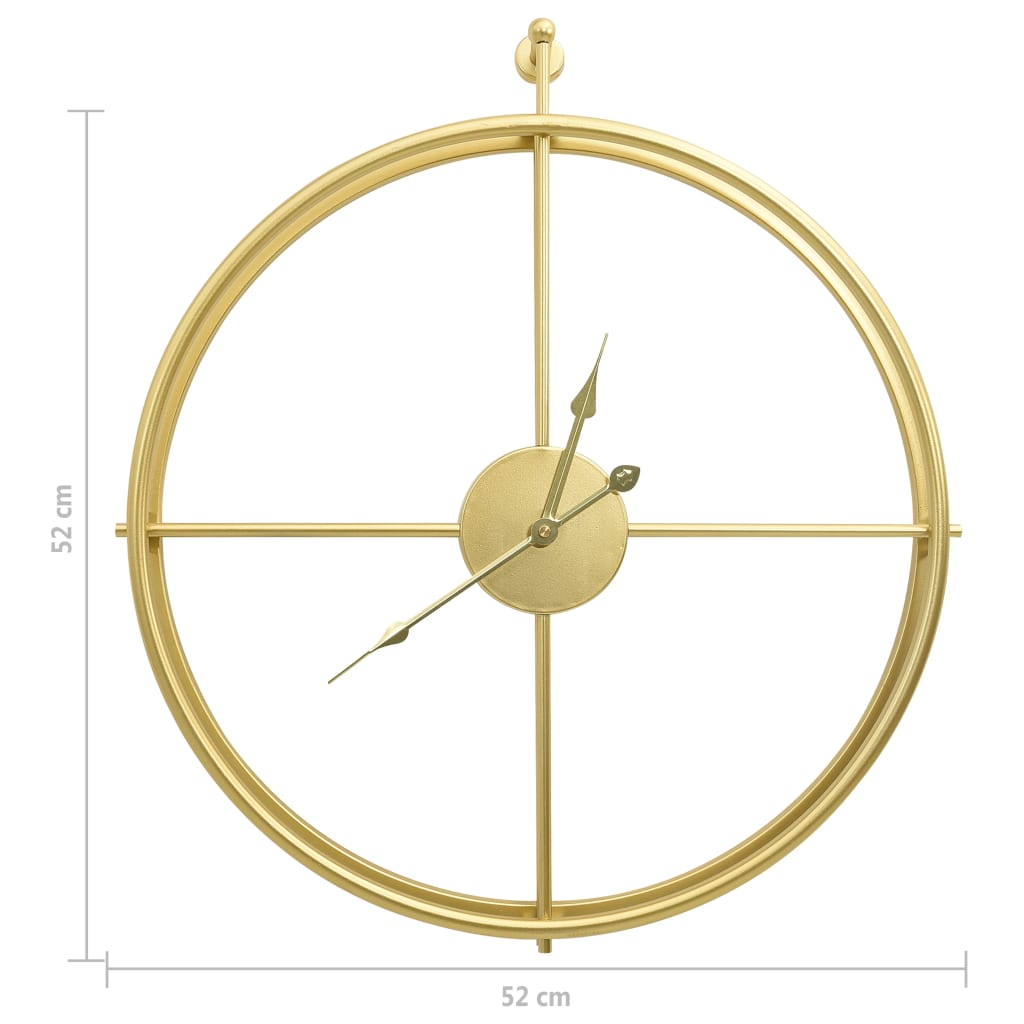 Relógio de parede 52 cm ferro dourado