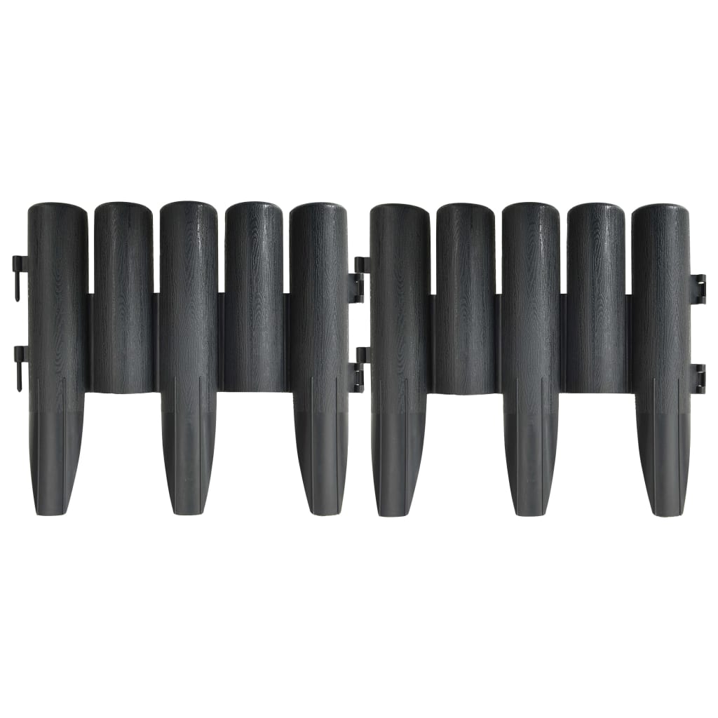 Bordas de relvado 36 pcs 10 m PP antracite