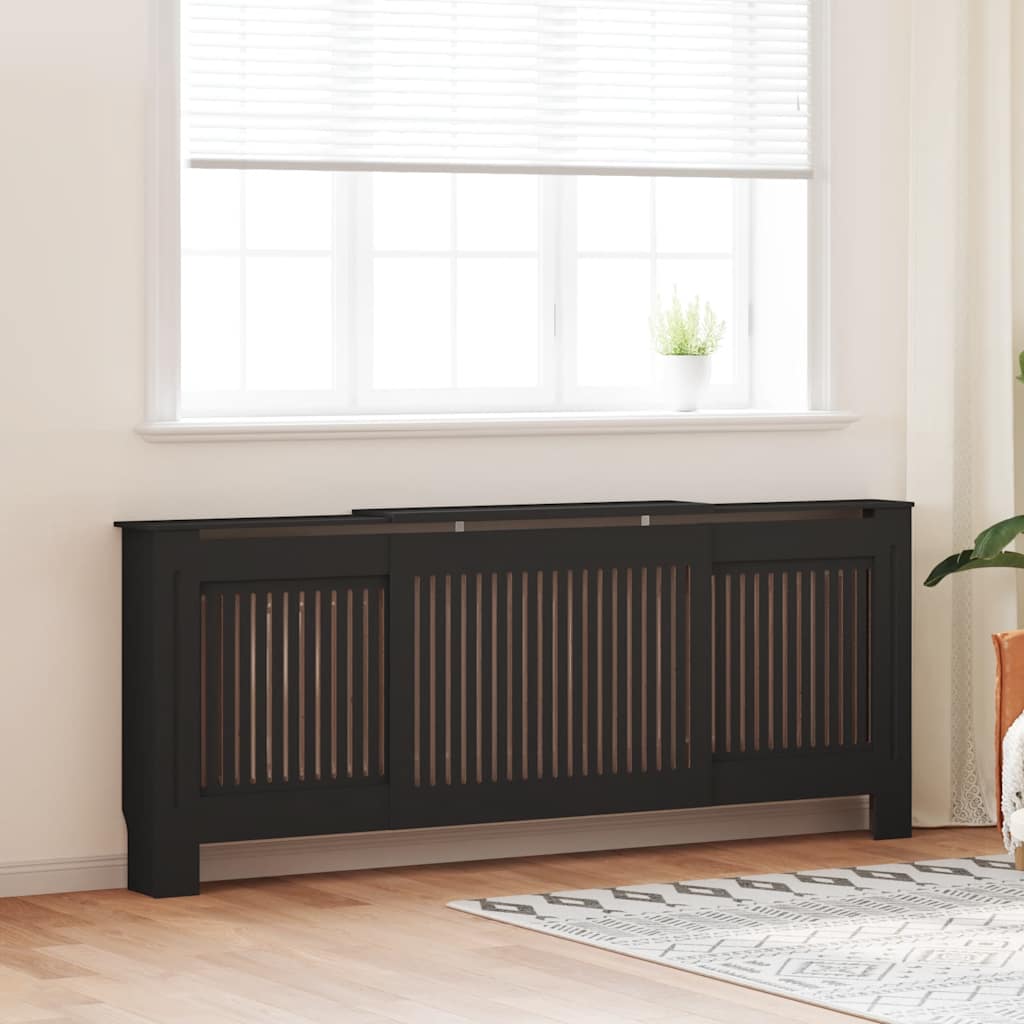 Cobertura de radiador MDF 205 cm preto