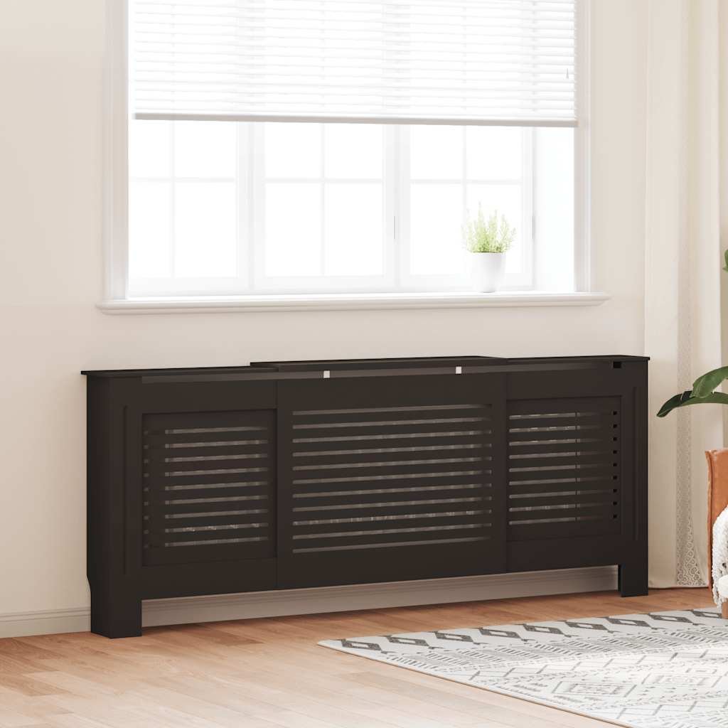 Cobertura de radiador MDF 205 cm preto