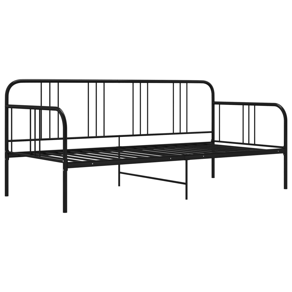 Sofá-cama 90x200 cm metal preto