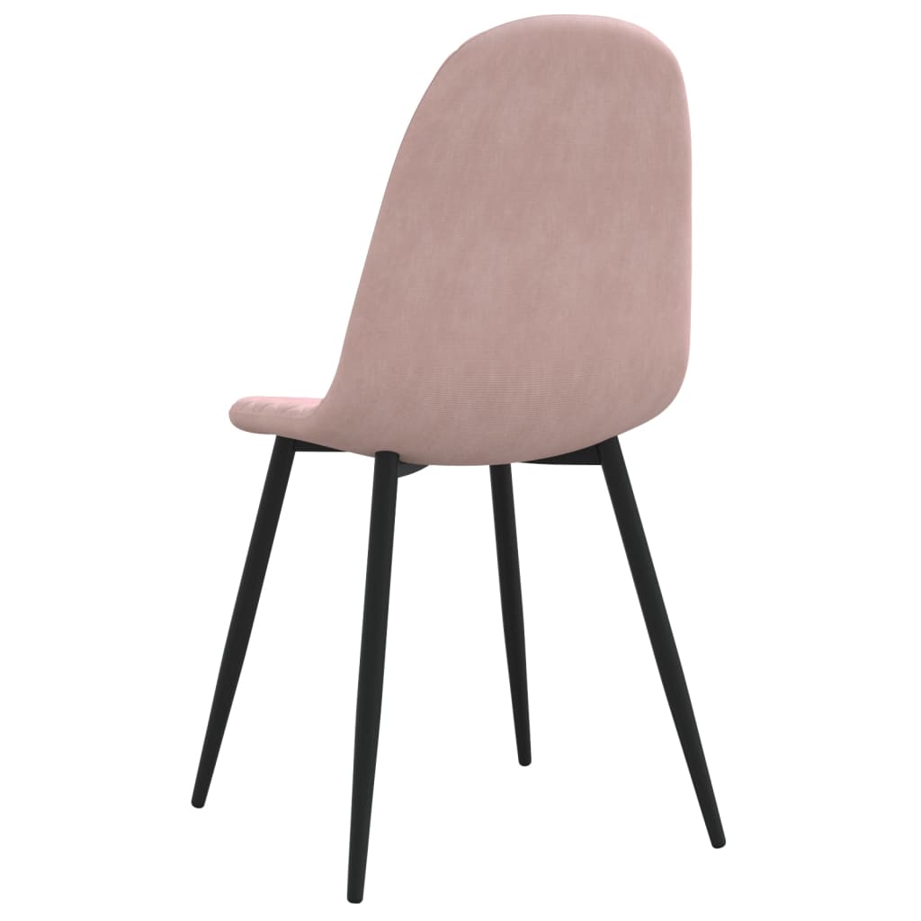 Cadeiras de jantar 4 pcs veludo rosa