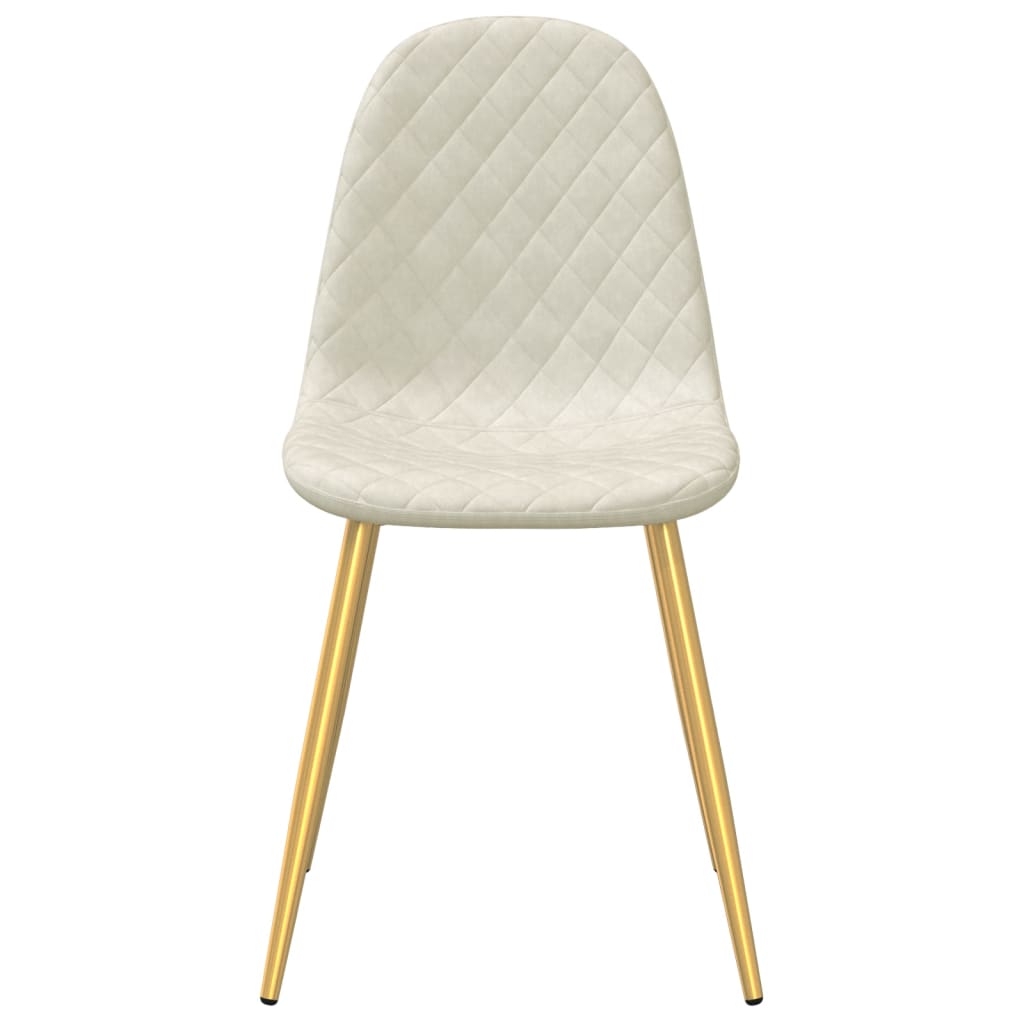 Cadeiras de jantar 4 pcs veludo branco nata