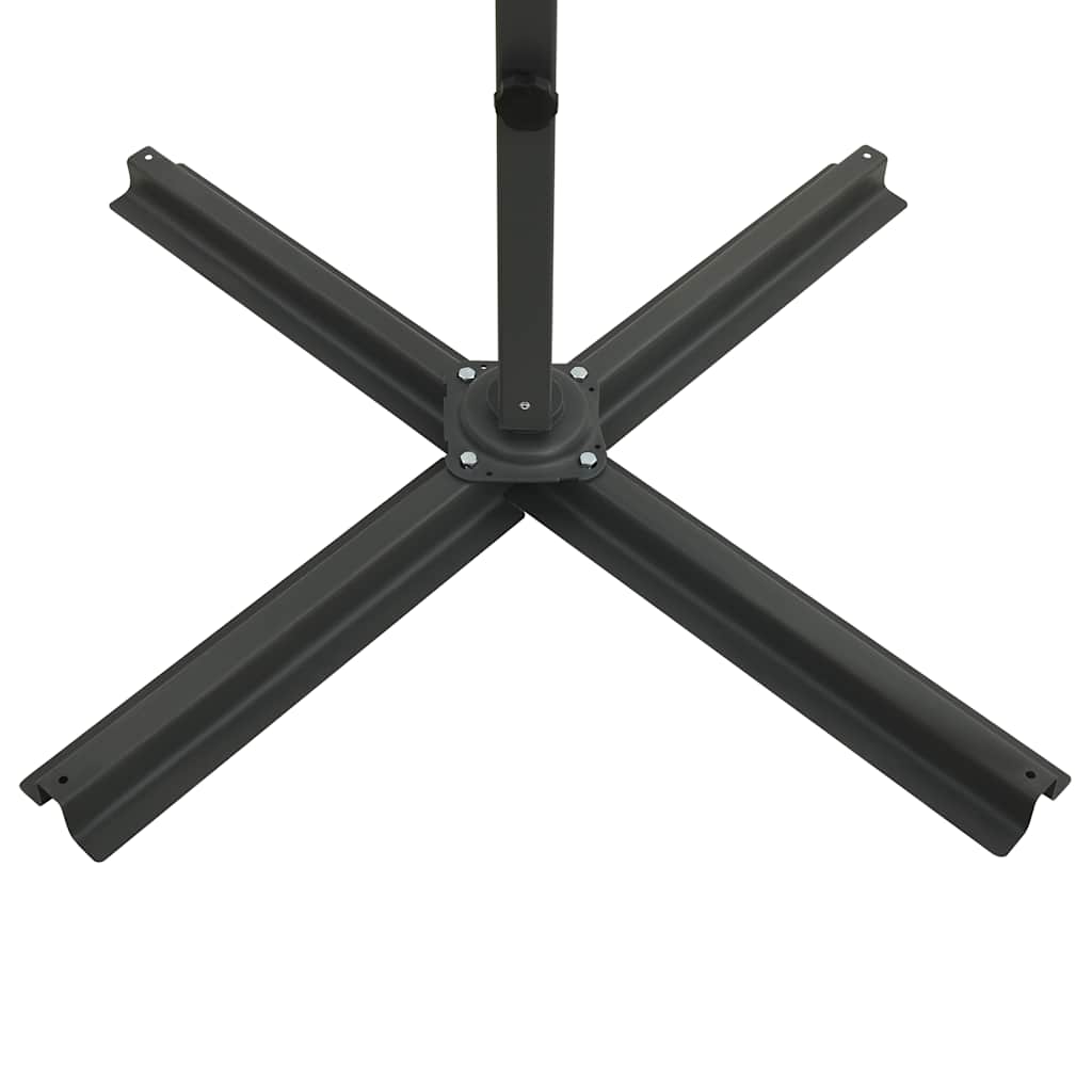 Guarda-sol jardim cantilever c/ poste e luzes LED 250 cm preto