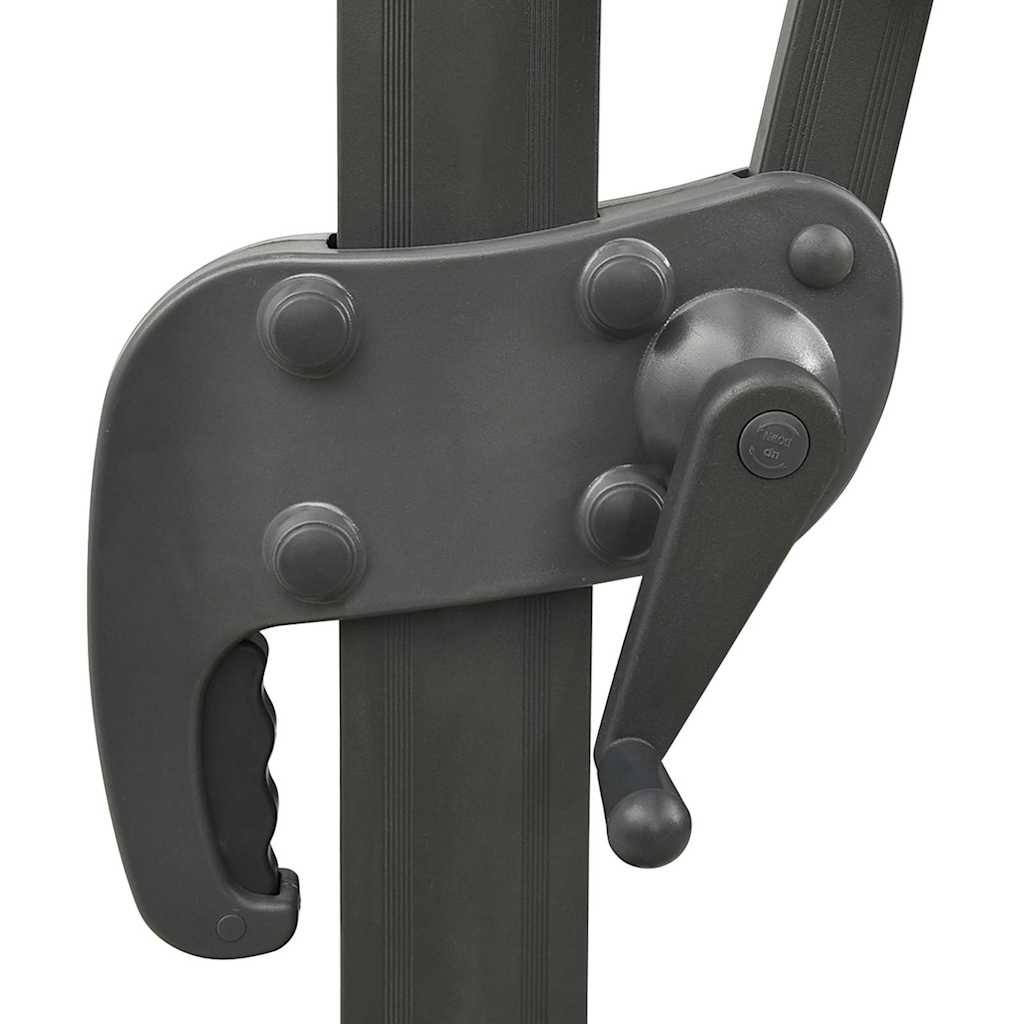 Guarda-sol jardim cantilever c/ poste e luzes LED 300 cm areia