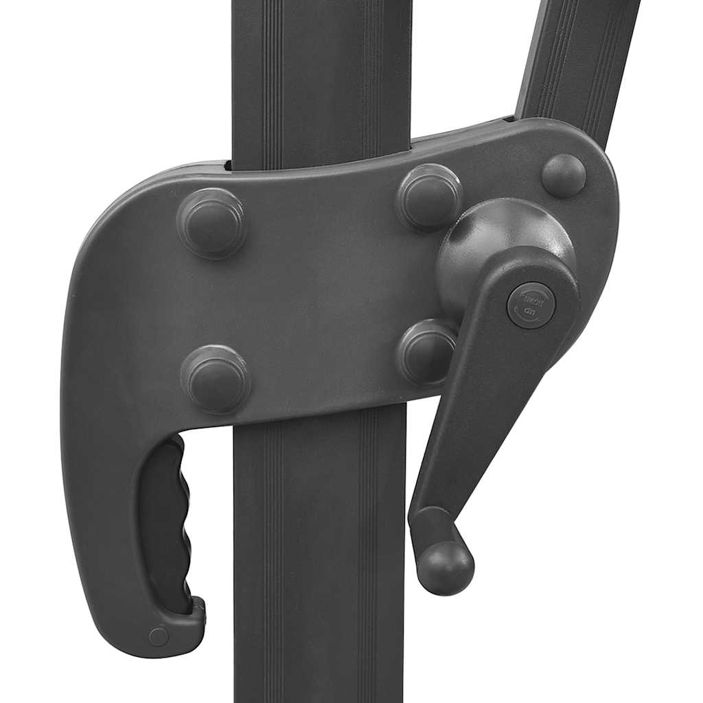 Guarda-sol jardim cantilever c/ poste e luzes LED 300 cm verde