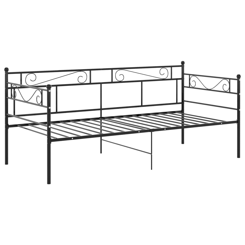 Sofá-cama 90x200 cm metal preto