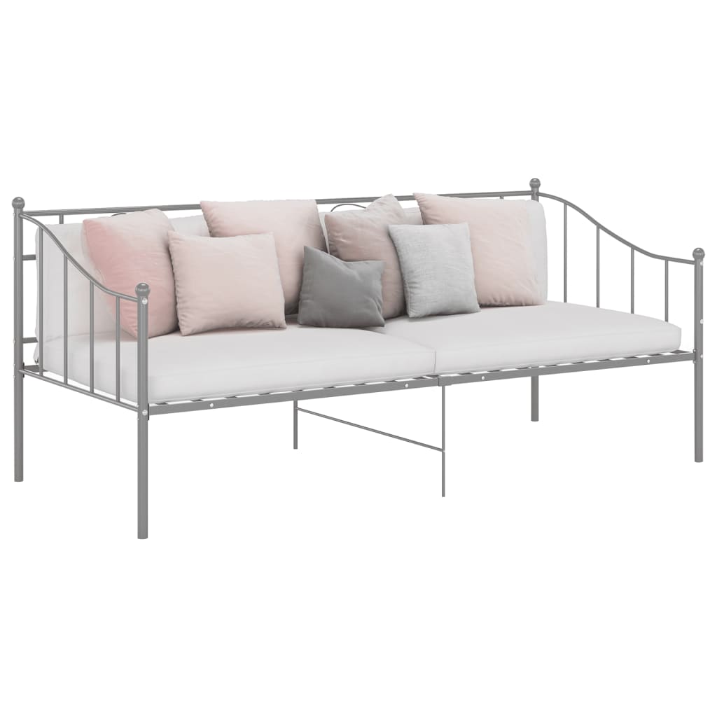 Sofá-cama 90x200 cm metal cinzento