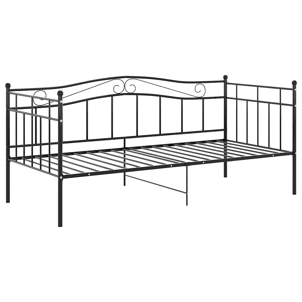 Sofá-cama 90x200 cm metal preto