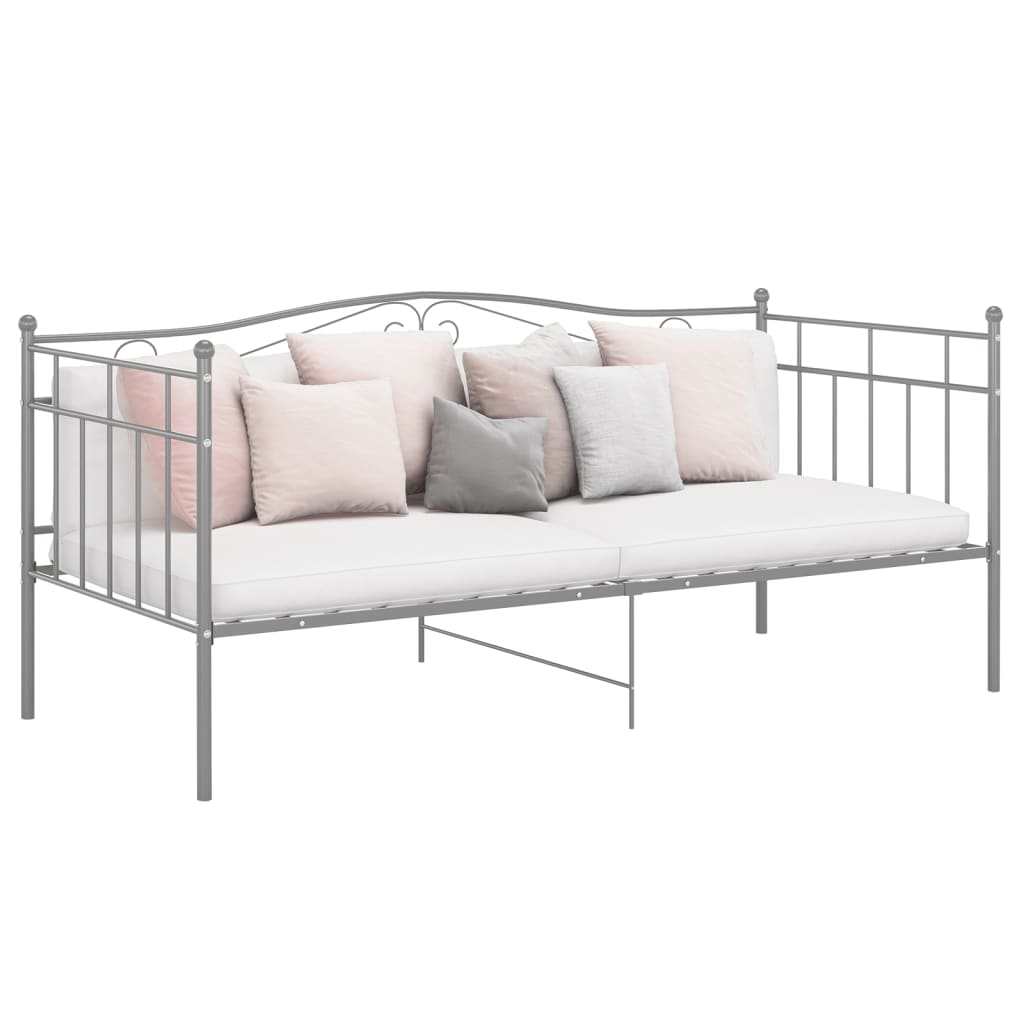 Sofá-cama 90x200 cm metal cinzento
