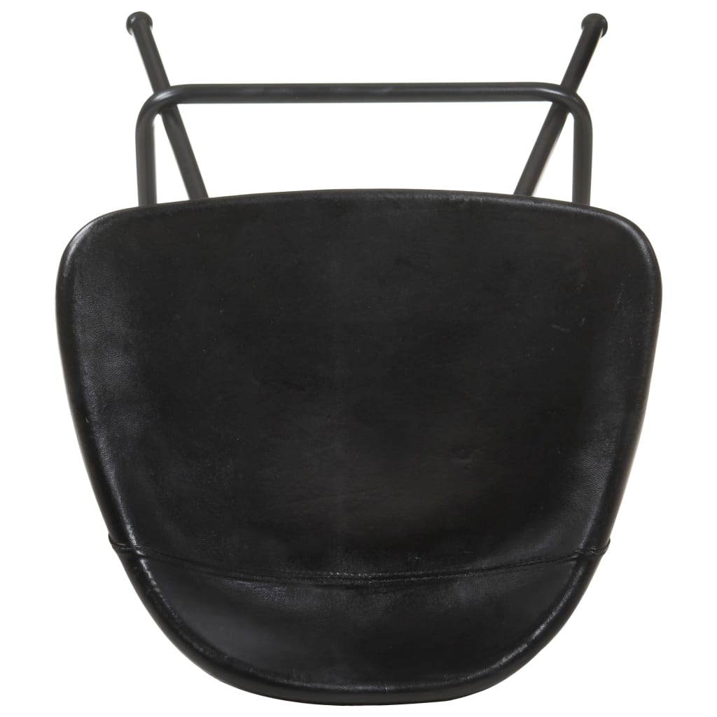Bancos de bar 4 pcs couro genuíno preto