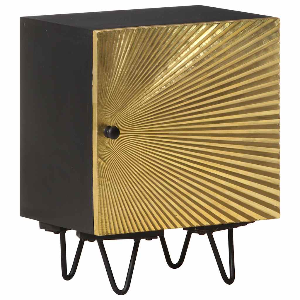 Mesa de cabeceira c/ frente bronze 40x30x50 cm mangueira maciça