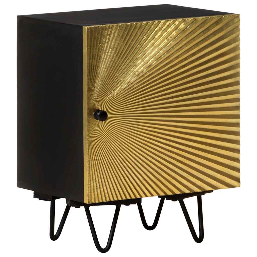 Mesa de cabeceira c/ frente bronze 40x30x50 cm mangueira maciça
