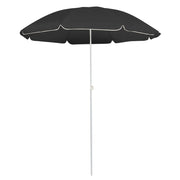 Guarda-sol de jardim com poste de aço 180 cm antracite