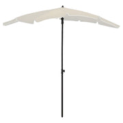 Guarda-sol de jardim com poste 200x130 cm cor areia