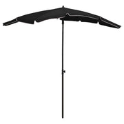 Guarda-sol de jardim com poste 200x130 cm preto