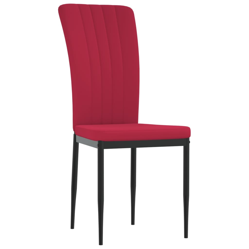 Cadeiras de jantar 2 pcs veludo vermelho tinto